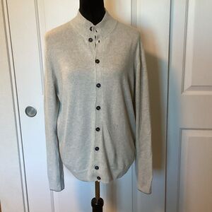 Libero Milano Men’s Gray Button-Up Cashmere Cardigan 52